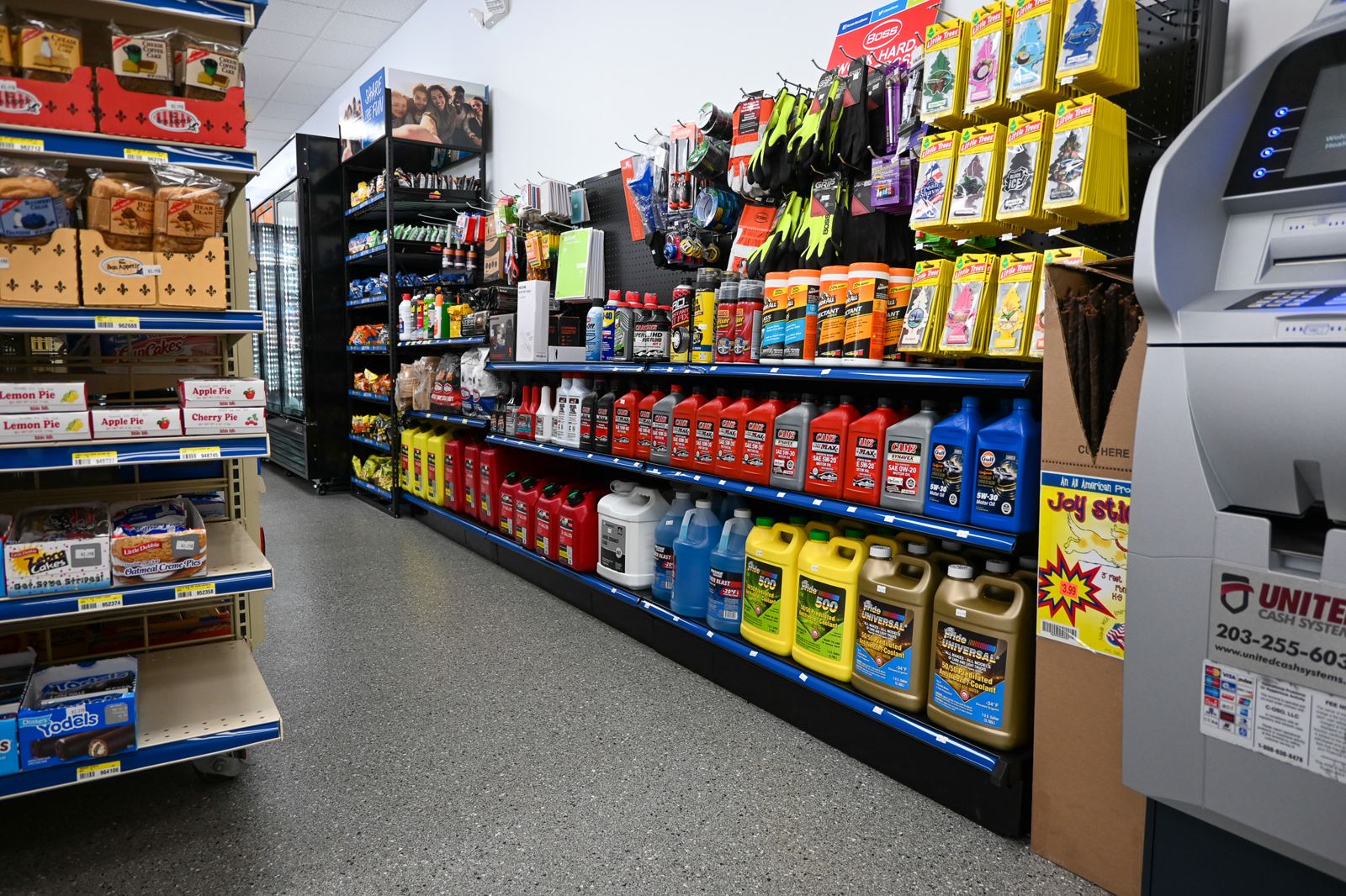 Motor oil, auto supplies and ATM