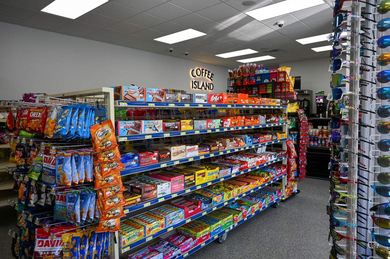 Coffee Island and candy aisle